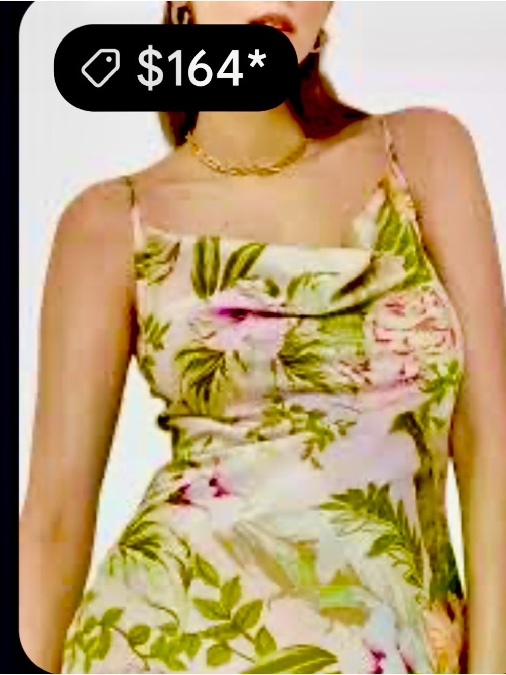 2 Slip Dresses:  Copper Leopard & Green Tropical Satin Slip Dress  XL - Picture 4 of 16
